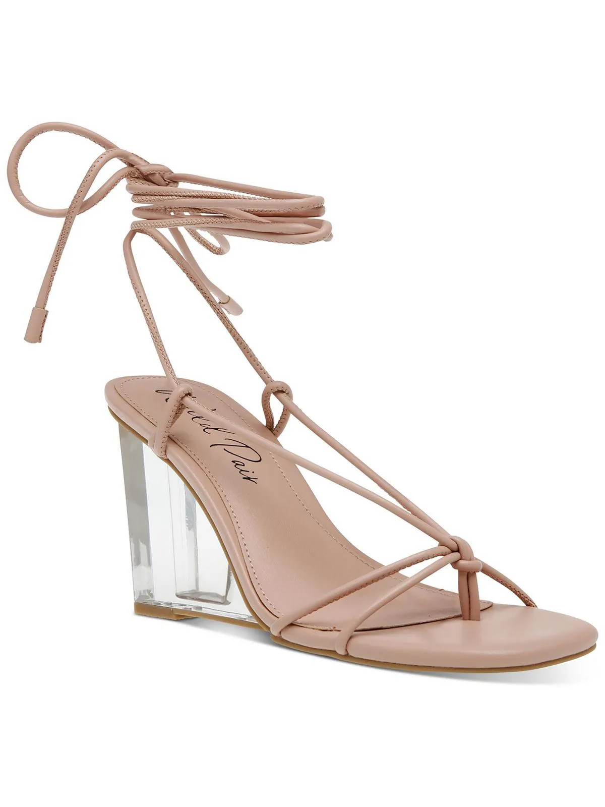 Santeago Womens Faux Leather Strappy Wedge Sandals
