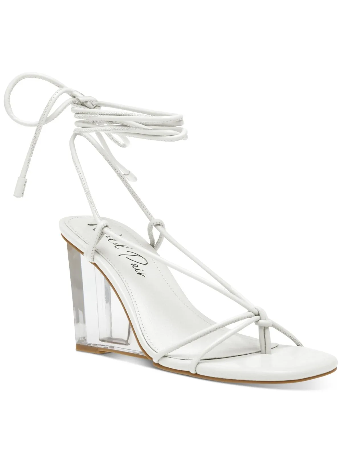 Santeago Womens Faux Leather Strappy Wedge Sandals