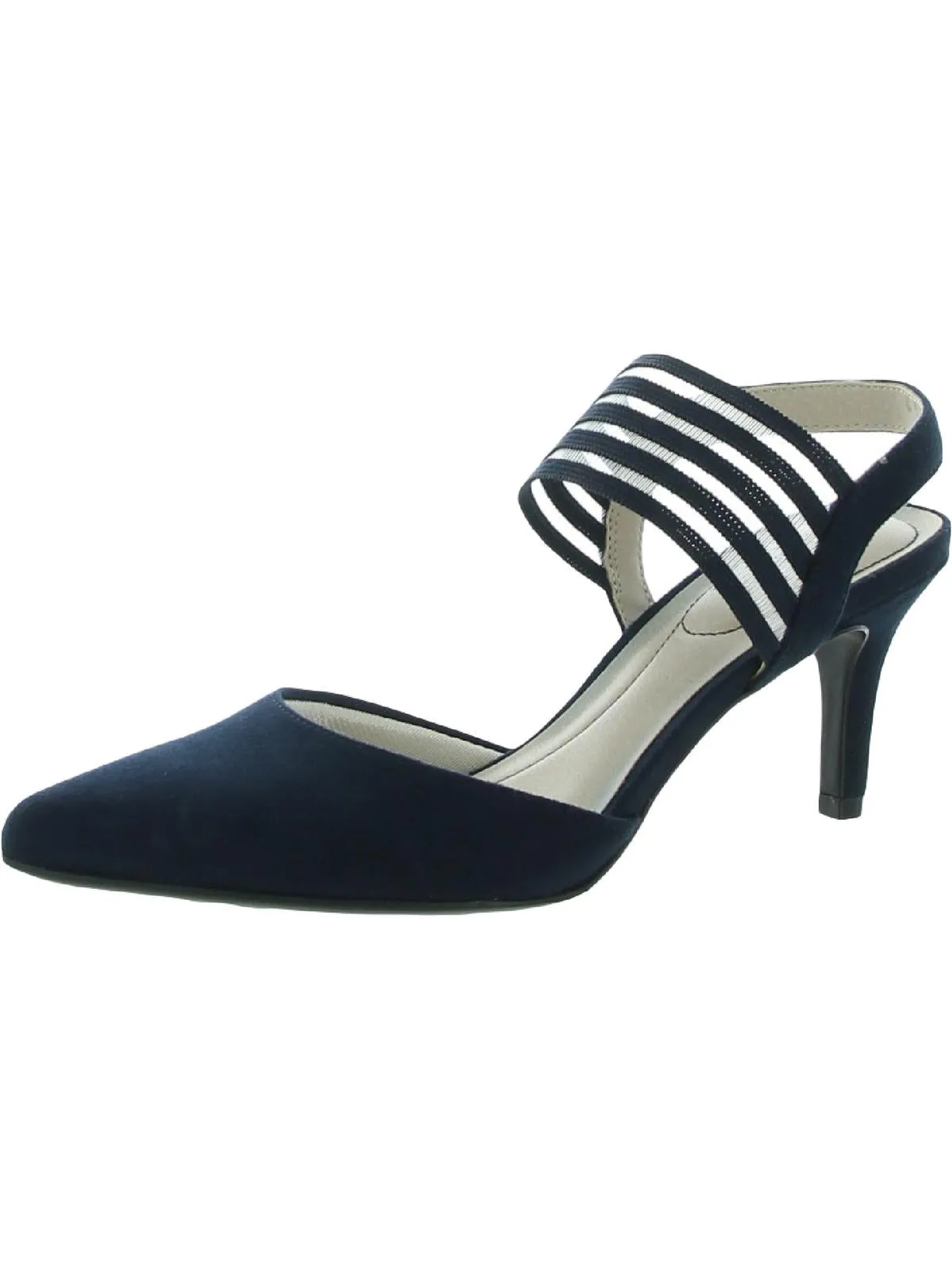 Sanya Womens Cushioned Footbed Slingback Dress Heels