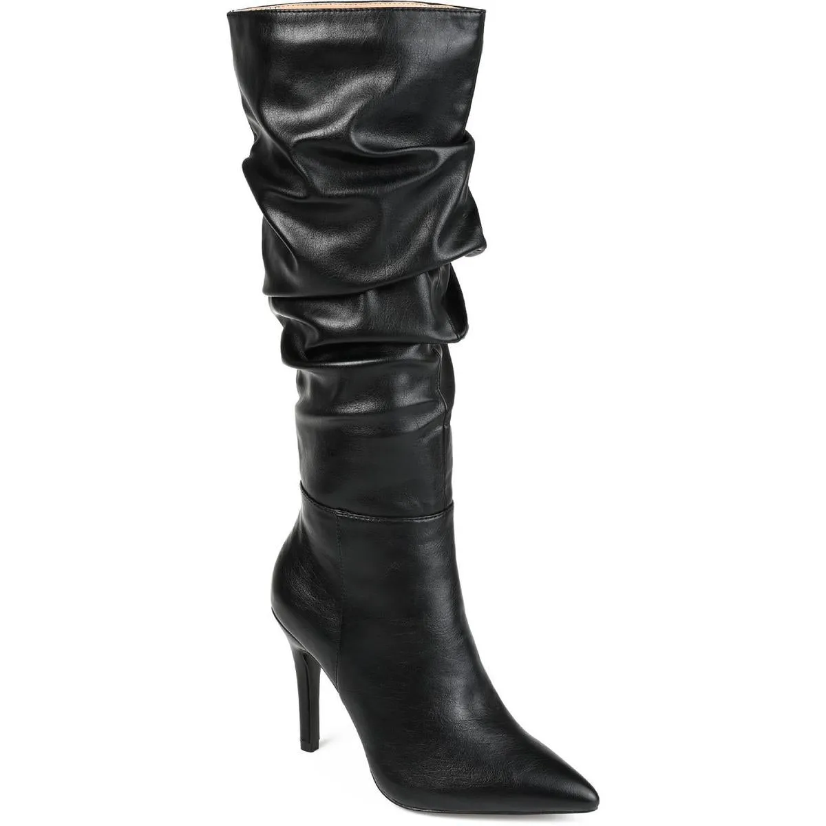 Sarie  Womens Faux Leather Wide Calf Knee-High Boots