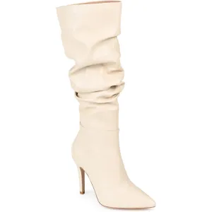Sarie  Womens Faux Leather Wide Calf Knee-High Boots