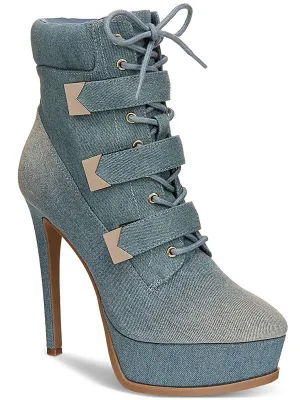 SASHA Womens Denim Pointed toe Booties