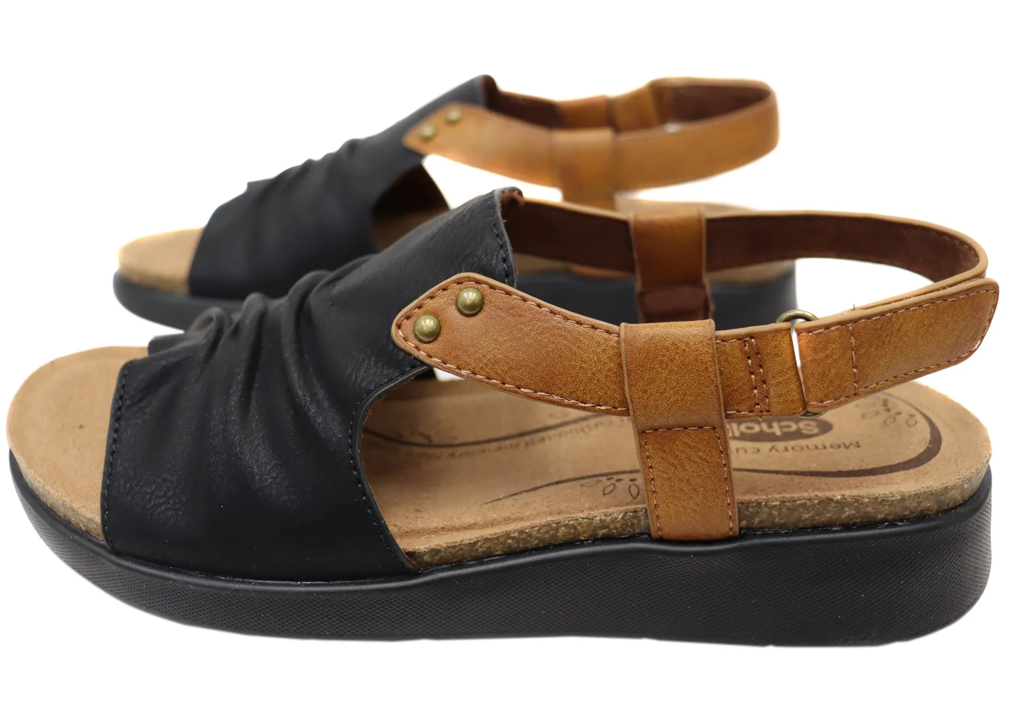 Scholl Orthaheel Tyler Womens Comfortable Sandals Scholl Orthaheel Shoes