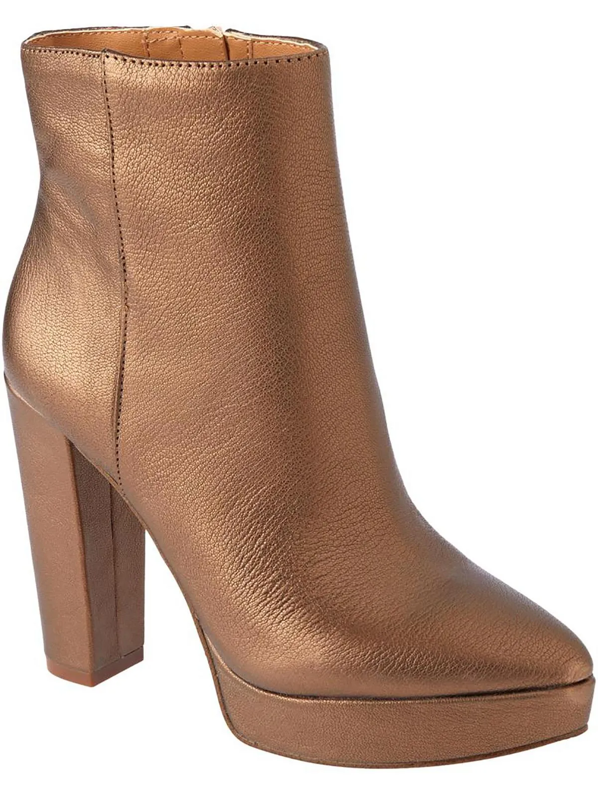 Selmie Womens Side Zip Almond toe Ankle Boots