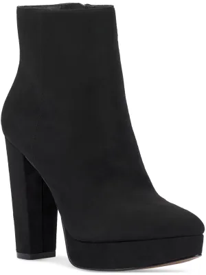 Selmie Womens Side Zip Almond toe Ankle Boots