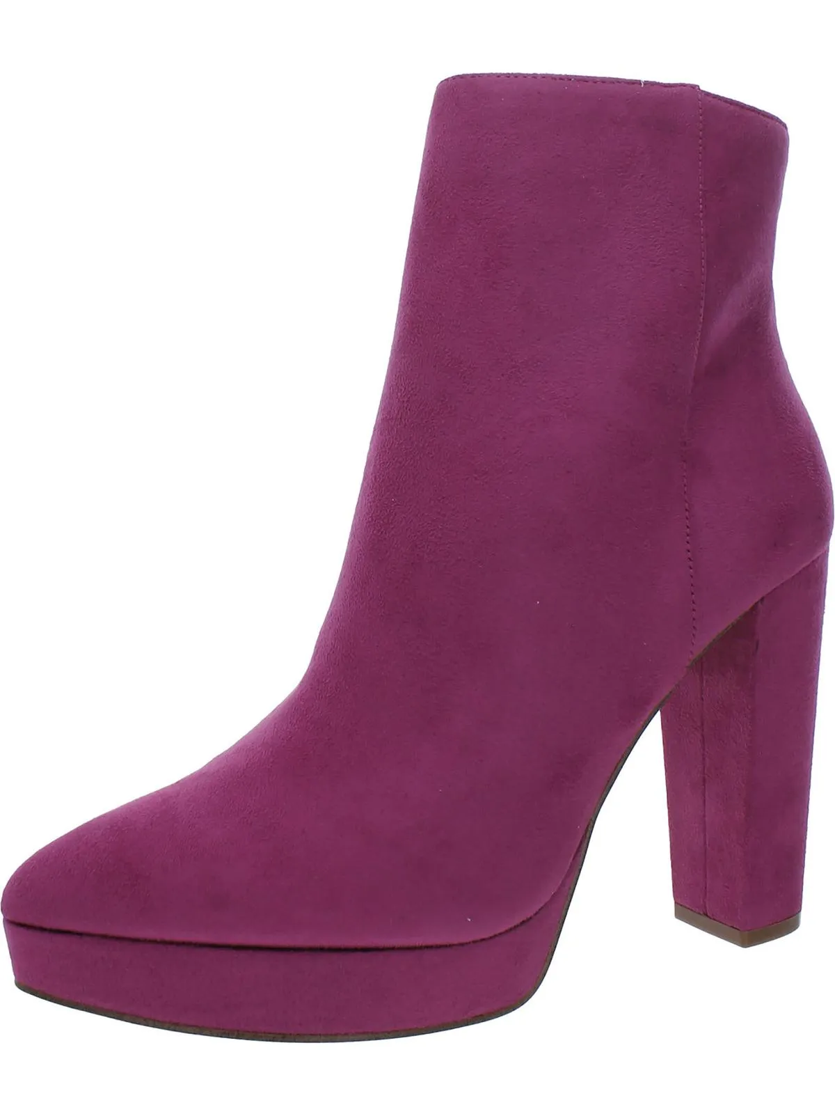 Selmie Womens Side Zip Almond toe Ankle Boots