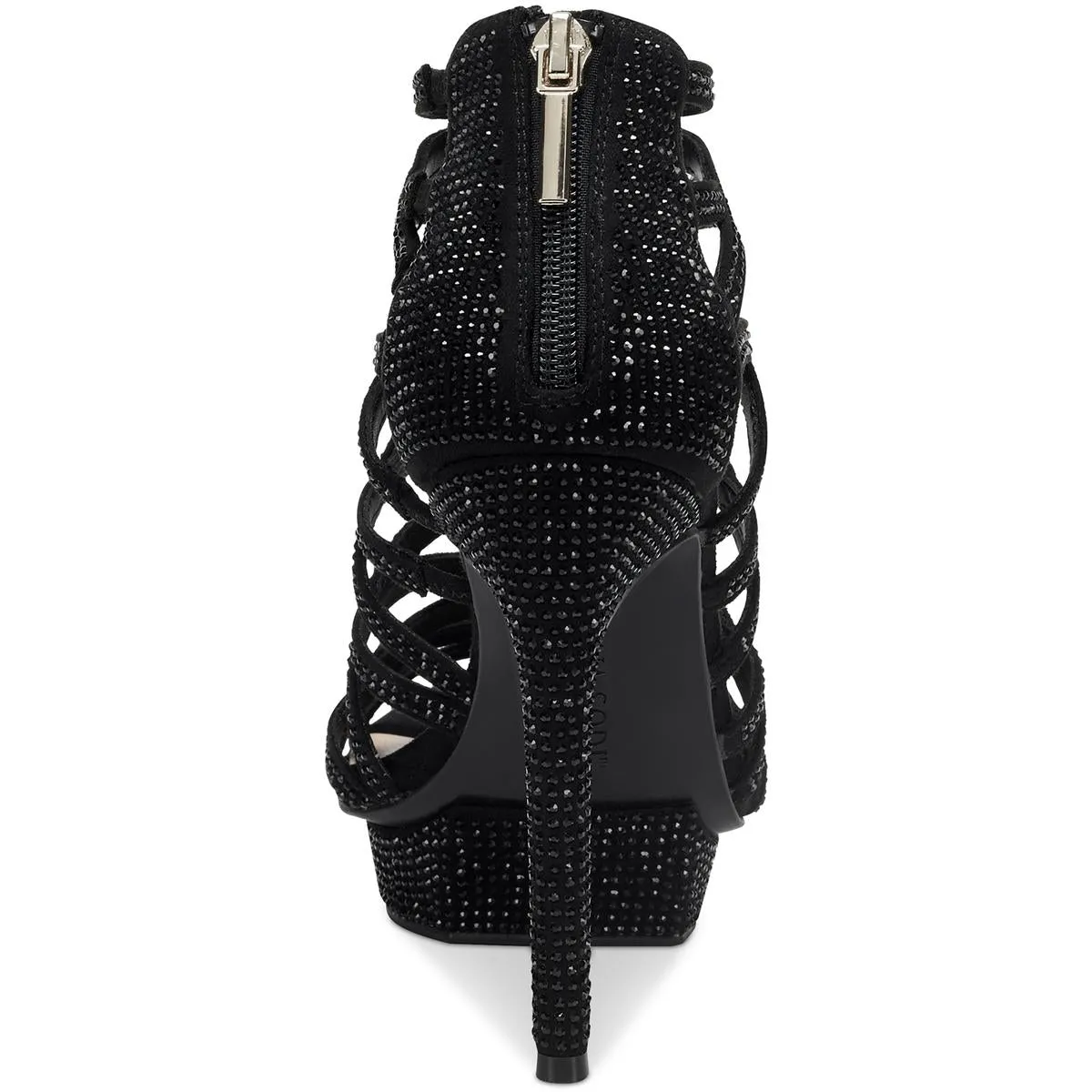 Silvia Womens Rhinestone Caged Platform Sandals