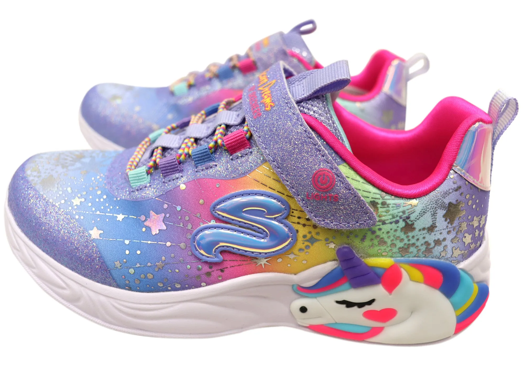 Skechers Kids Girls S Lights Unicorn Dreams Light Up Shoes Skechers Shoes