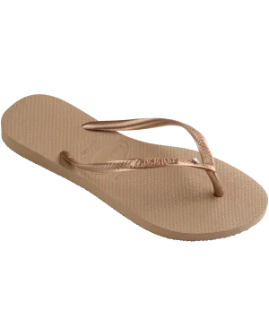 Slim Crystal SW II Flip Flops in Rose Gold