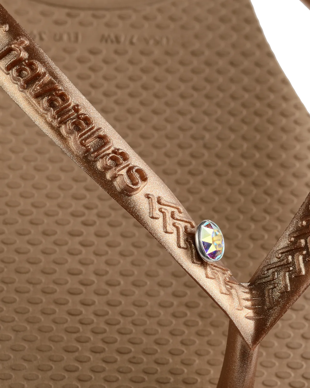 Slim Crystal SW II Flip Flops in Rose Gold