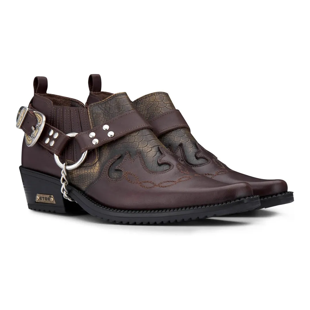 Snake Pattern Leather Wincklepicker Shoes