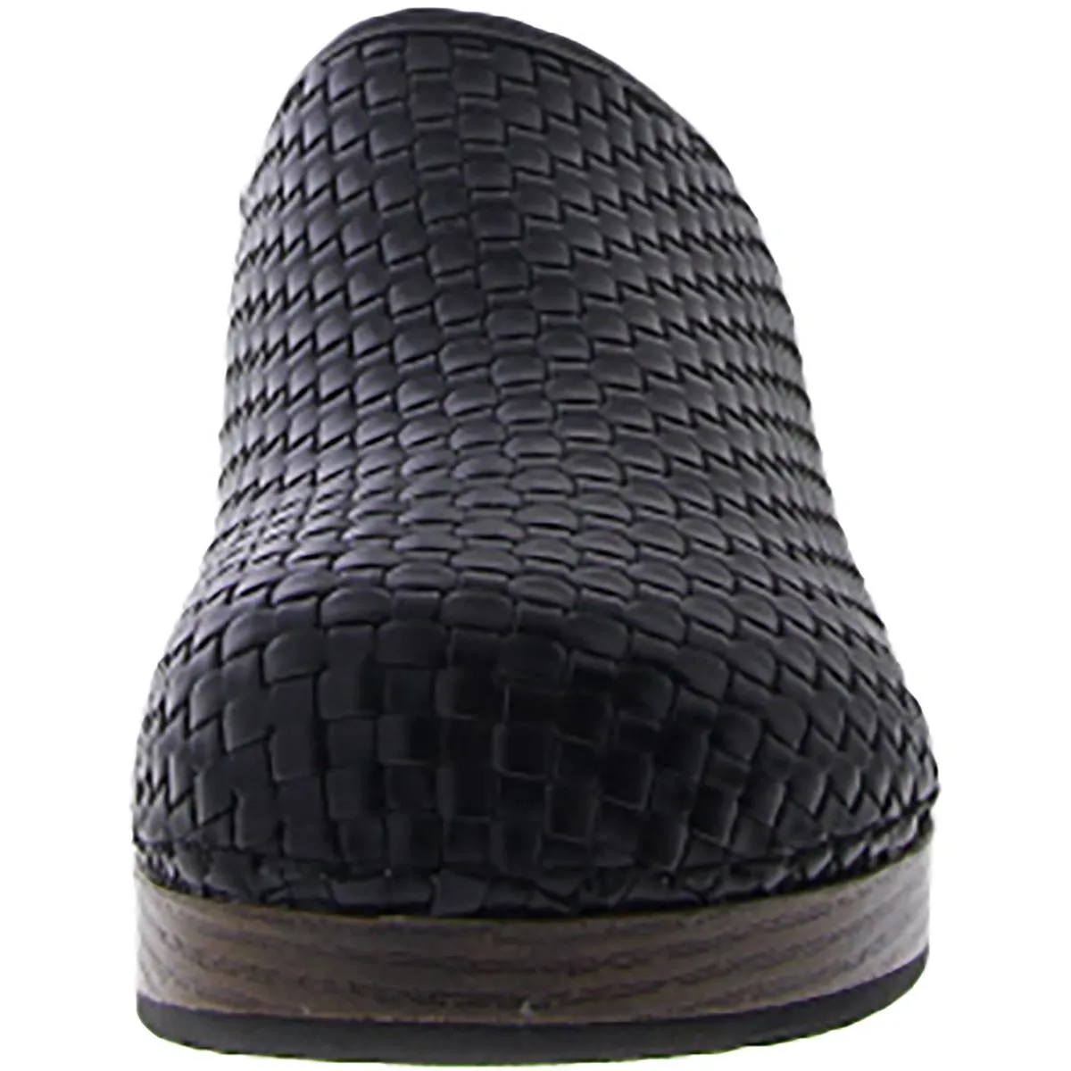 Soleia Womens Faux Leather Woven Clogs