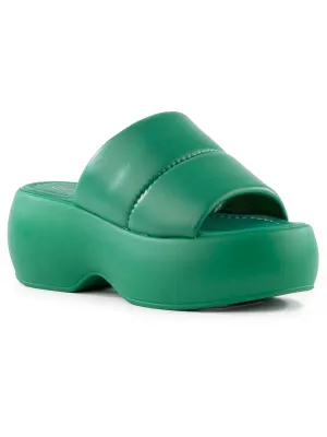 Sorry 'Bout It Womens Leather Peep-Toe Platform Sandals