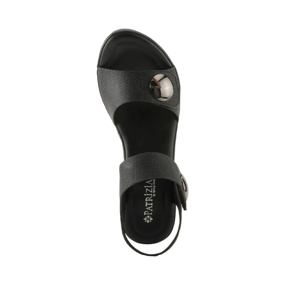 Spring Step Women's Dade Woven Heeled Sandal in Black