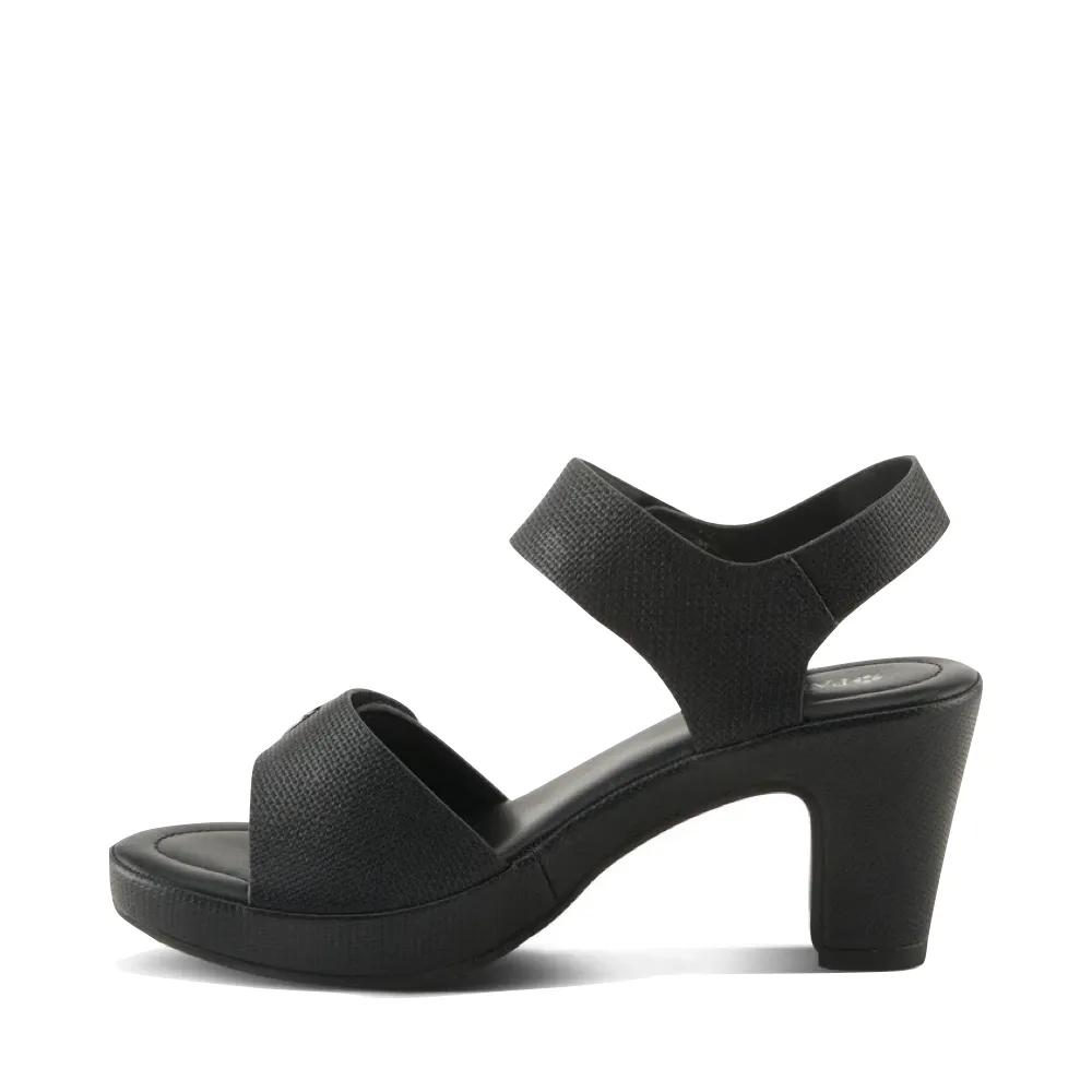 Spring Step Women's Dade Woven Heeled Sandal in Black
