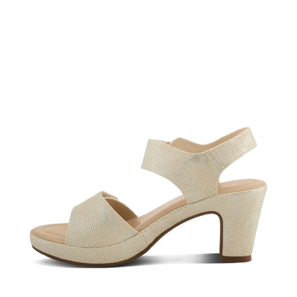 Spring Step Women's Dade Woven Heeled Sandal in Bone