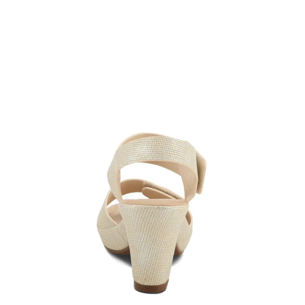 Spring Step Women's Dade Woven Heeled Sandal in Bone