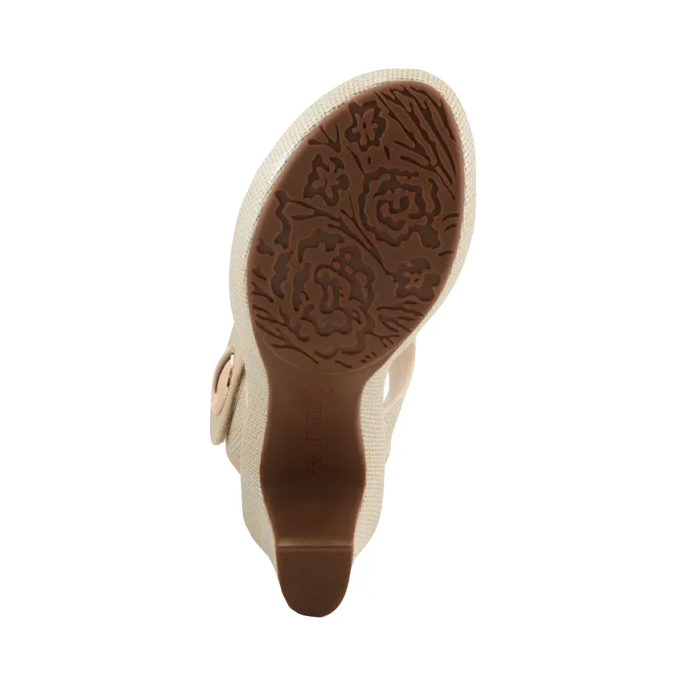 Spring Step Women's Dade Woven Heeled Sandal in Bone