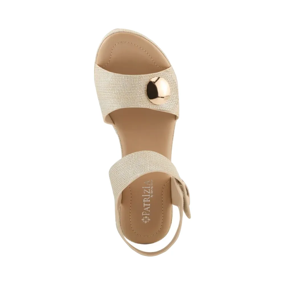 Spring Step Women's Dade Woven Heeled Sandal in Bone
