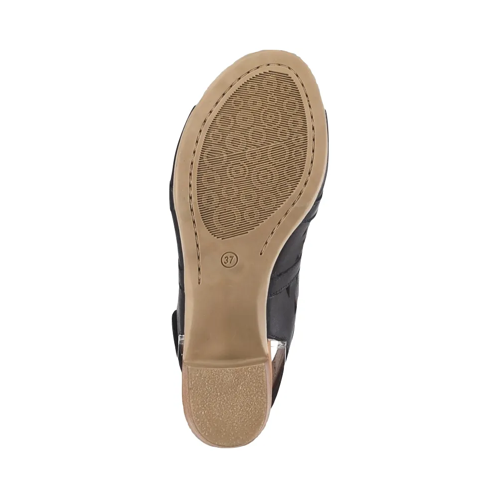 Spring Step Women's Dorotha Heeled Sandal in Black