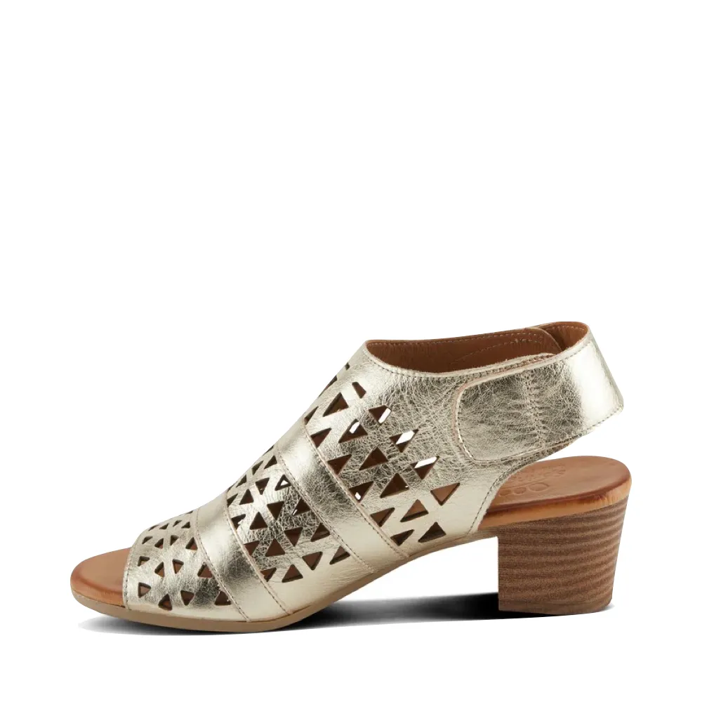 Spring Step Women's Dorotha Heeled Sandal in Gold