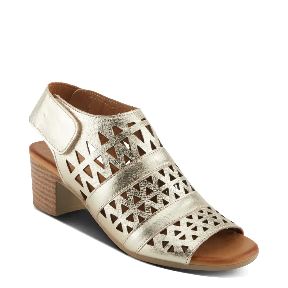 Spring Step Women's Dorotha Heeled Sandal in Gold
