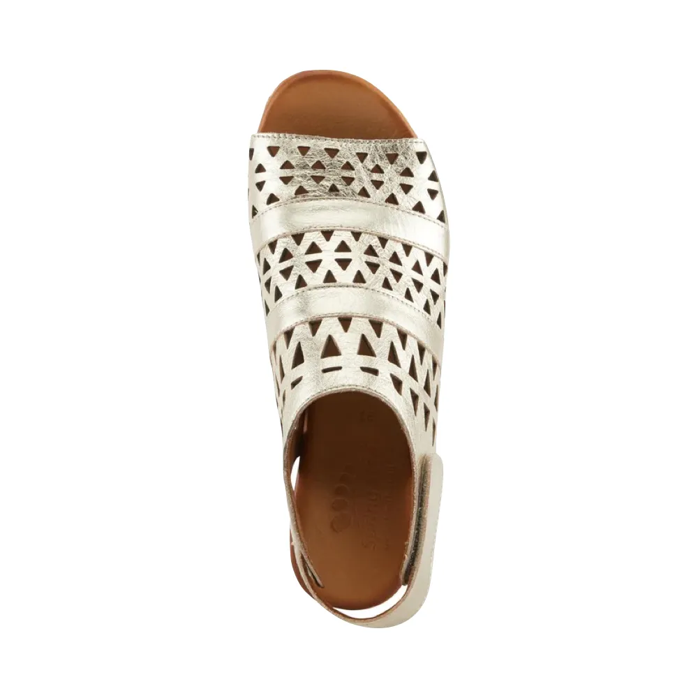 Spring Step Women's Dorotha Heeled Sandal in Gold