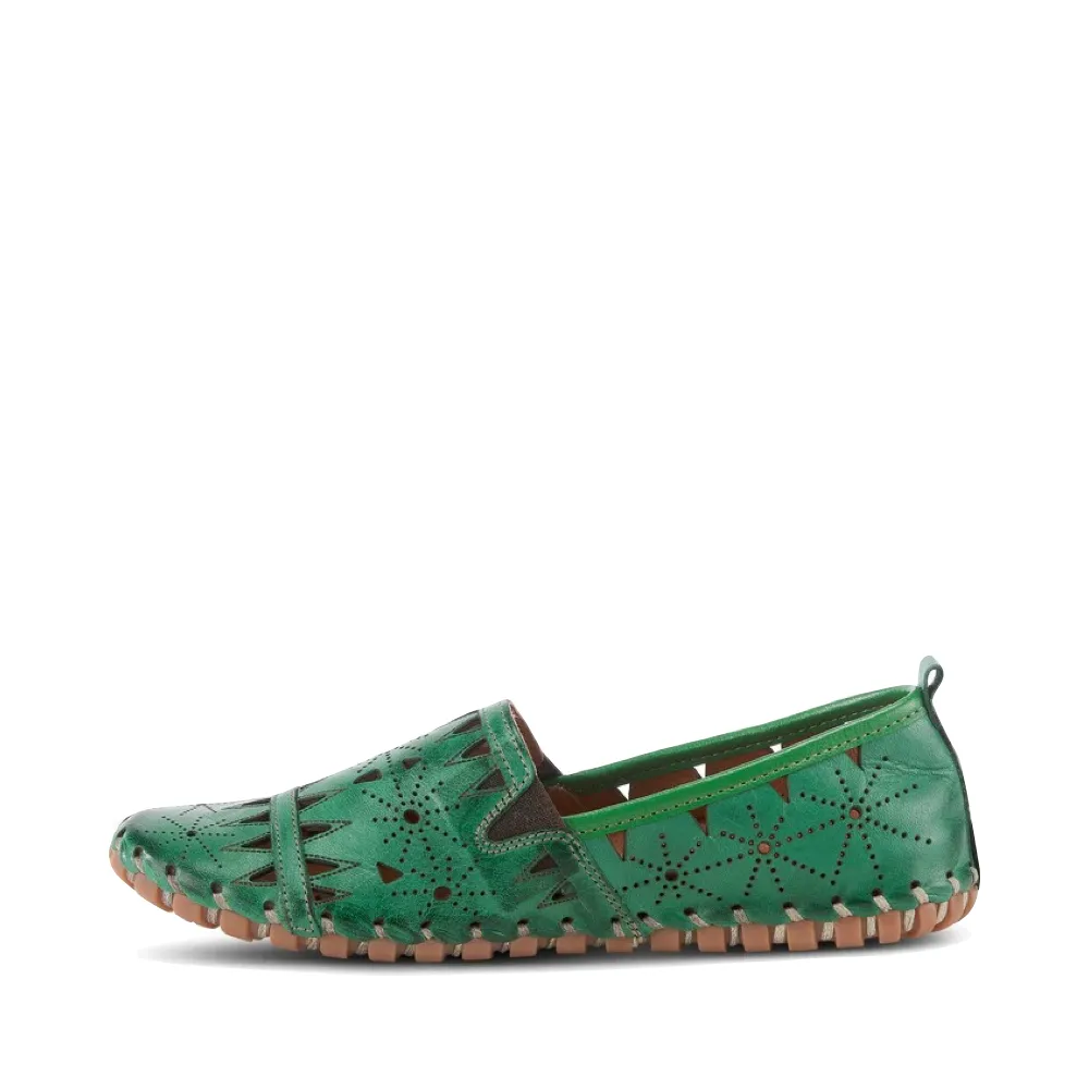 Spring Step Women's Fusaro Slip On Flat in Green