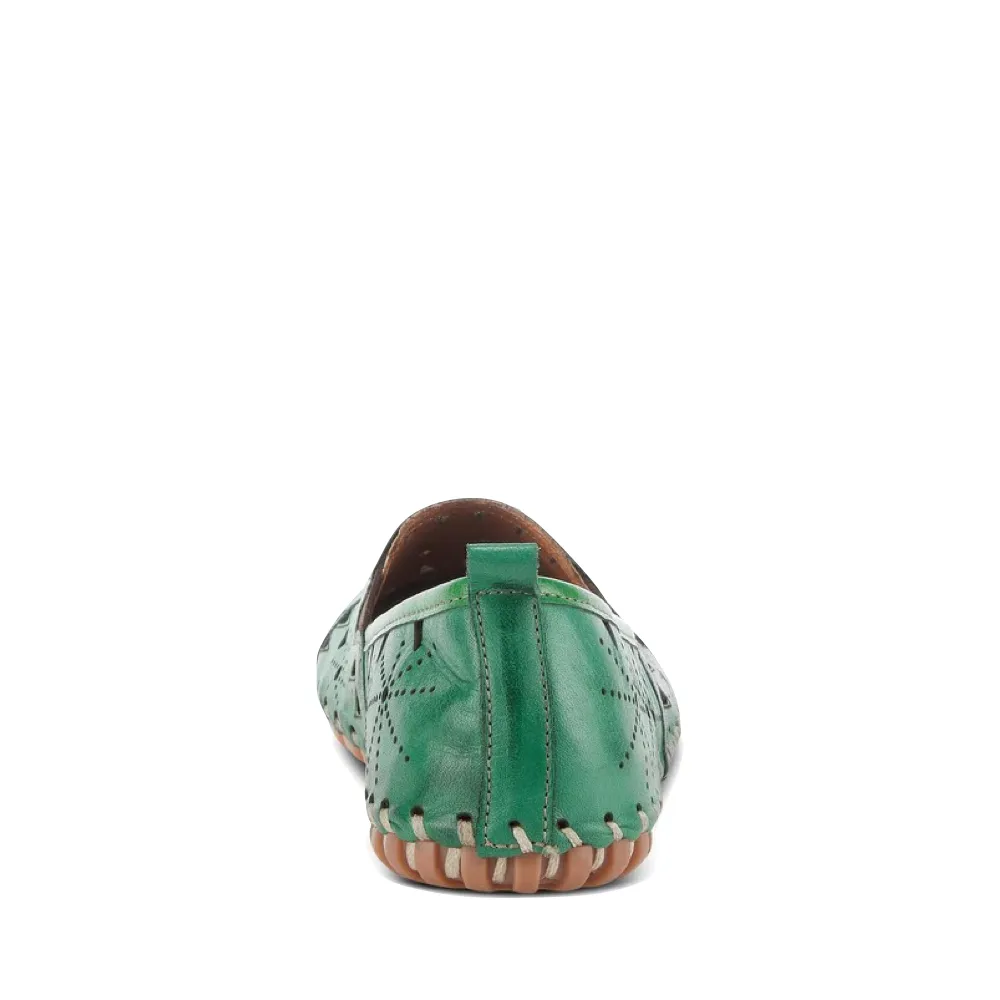 Spring Step Women's Fusaro Slip On Flat in Green
