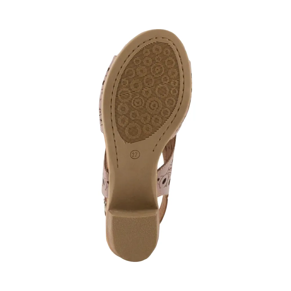 Spring Step Women's Kovach Heeled Sandal in Taupe