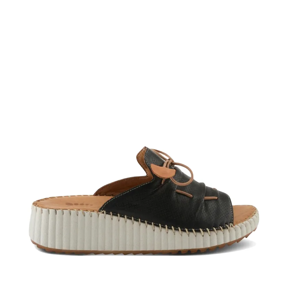 Spring Step Women's Nevelle Slide Wedge Sandal in Black