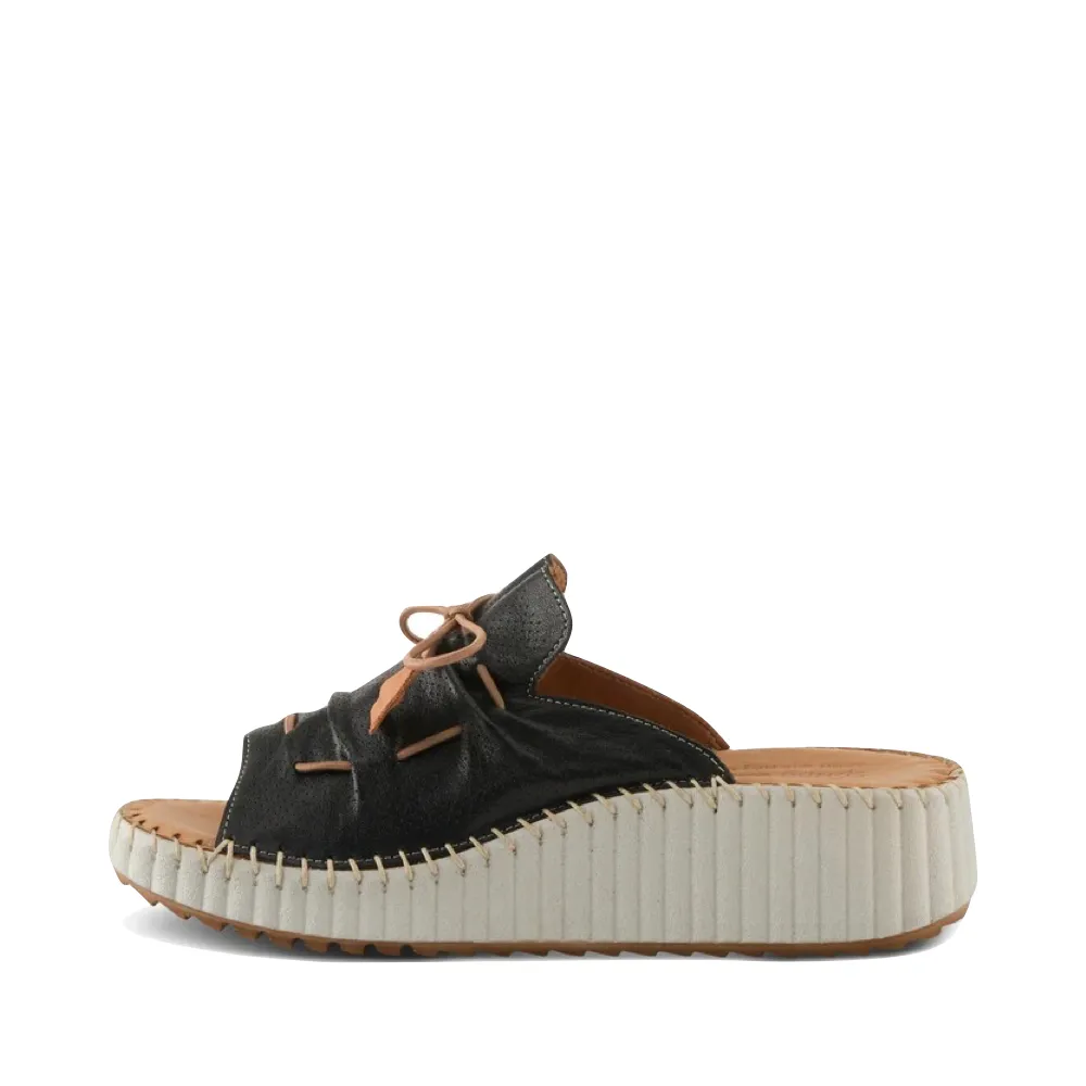 Spring Step Women's Nevelle Slide Wedge Sandal in Black