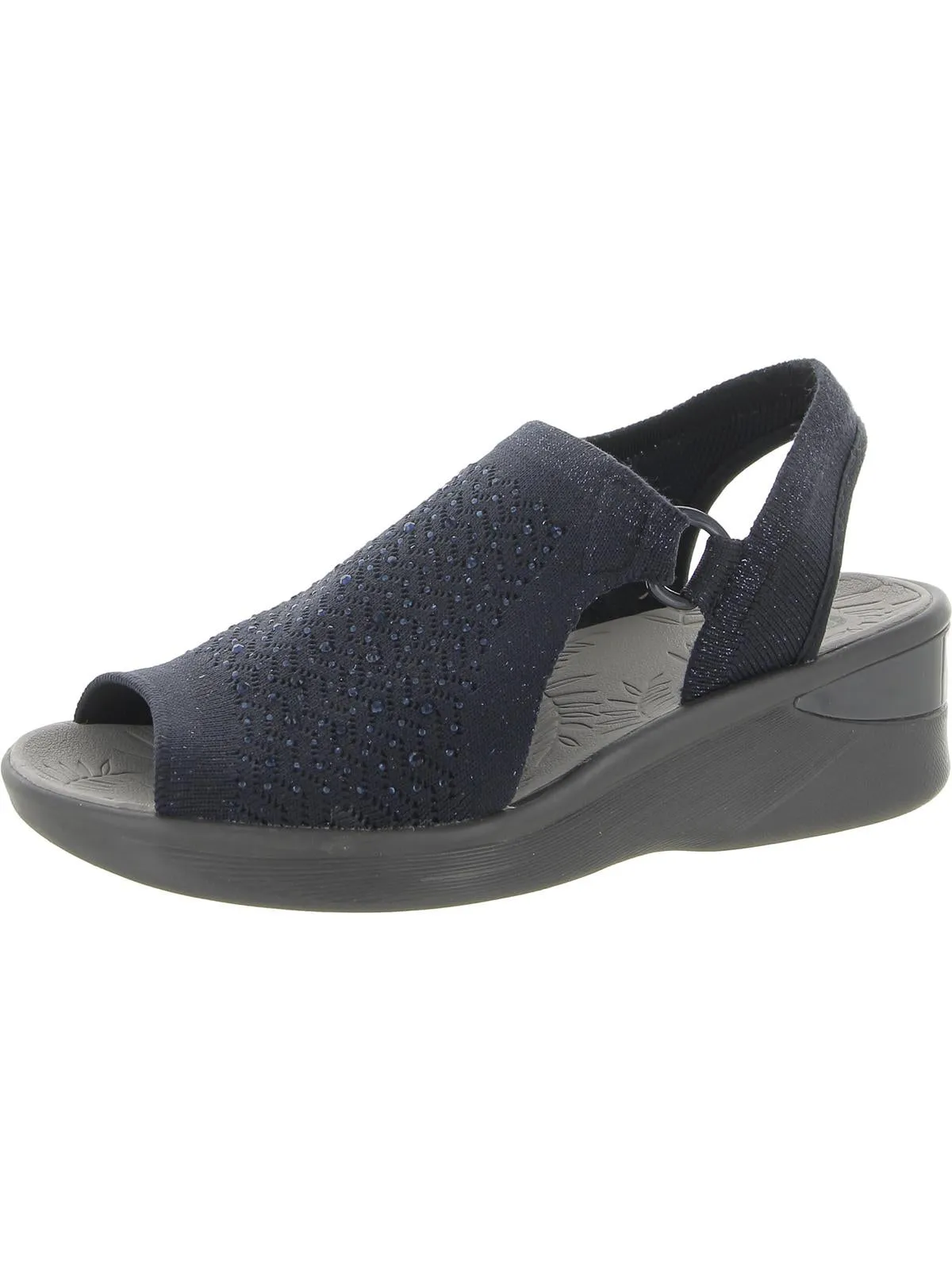 Star Bright Womens Metallic Embellished Wedge Sandals
