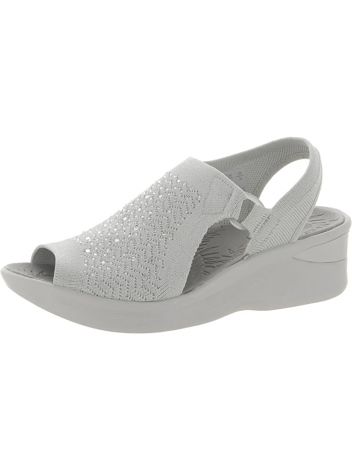 Star Bright Womens Metallic Embellished Wedge Sandals