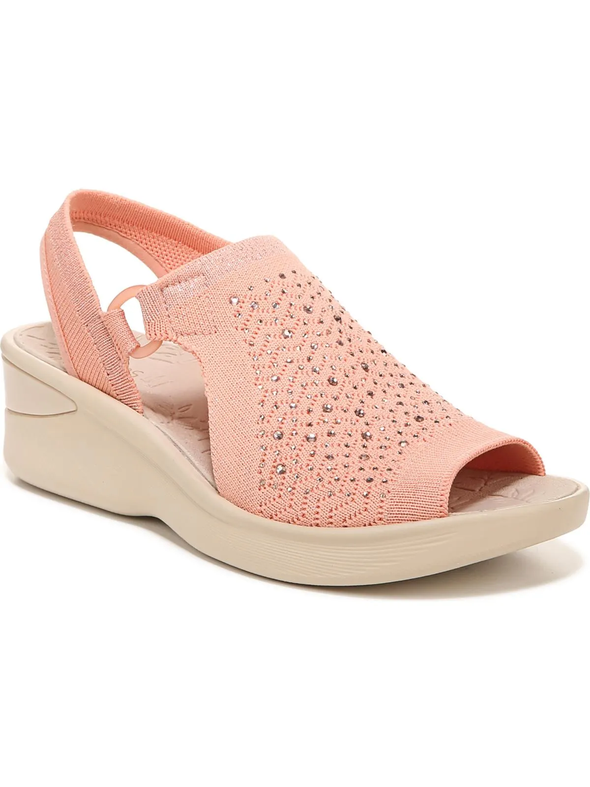 Star Bright Womens Metallic Embellished Wedge Sandals