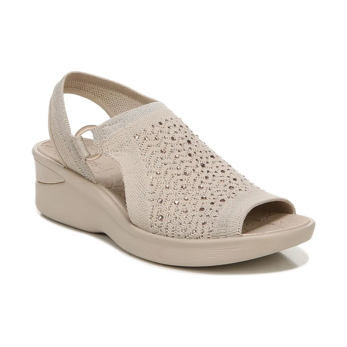 Star Bright Womens Metallic Embellished Wedge Sandals