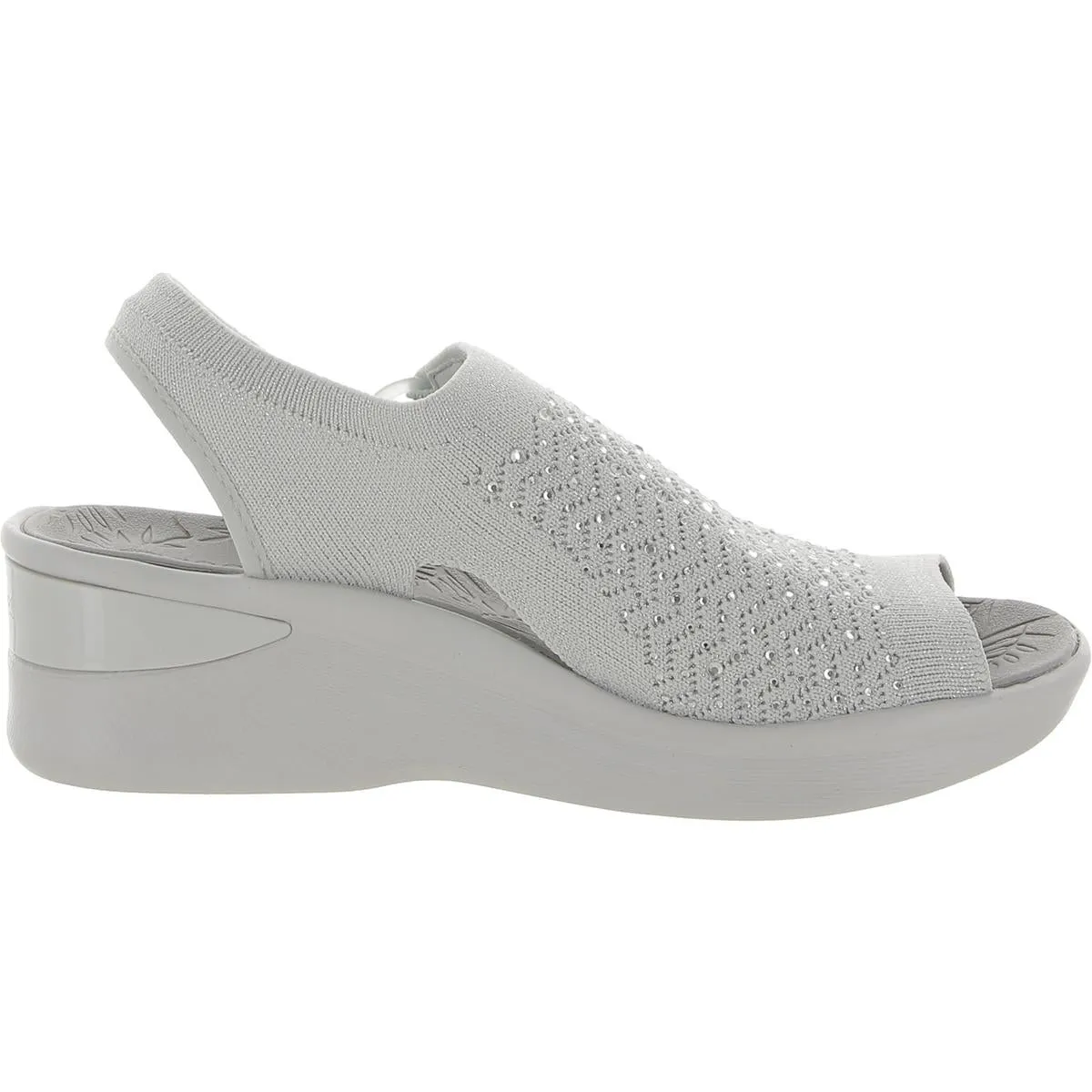 Star Bright Womens Metallic Embellished Wedge Sandals