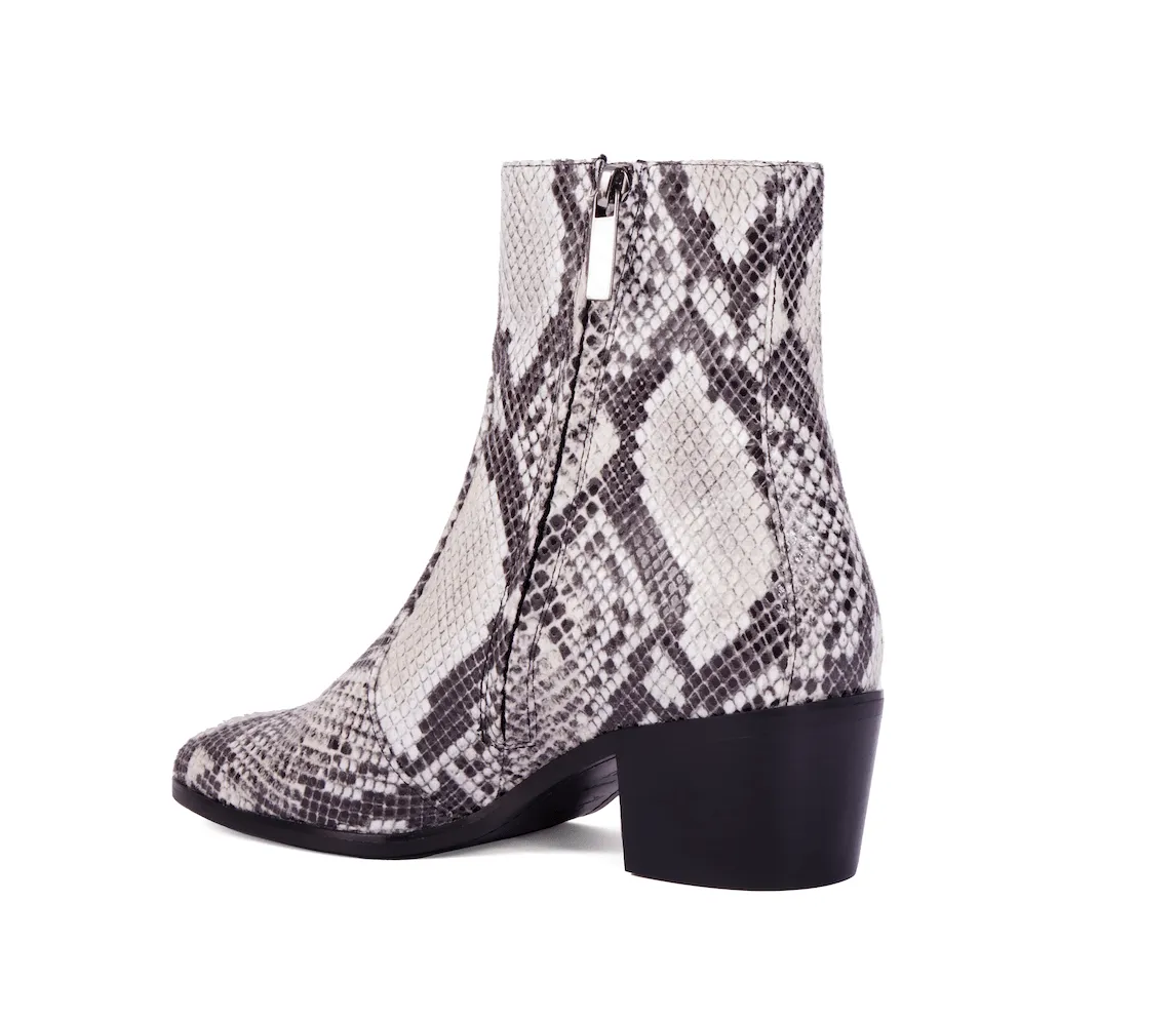 Steffy Vegan Leather Low Heeled Vegan Boots | Python