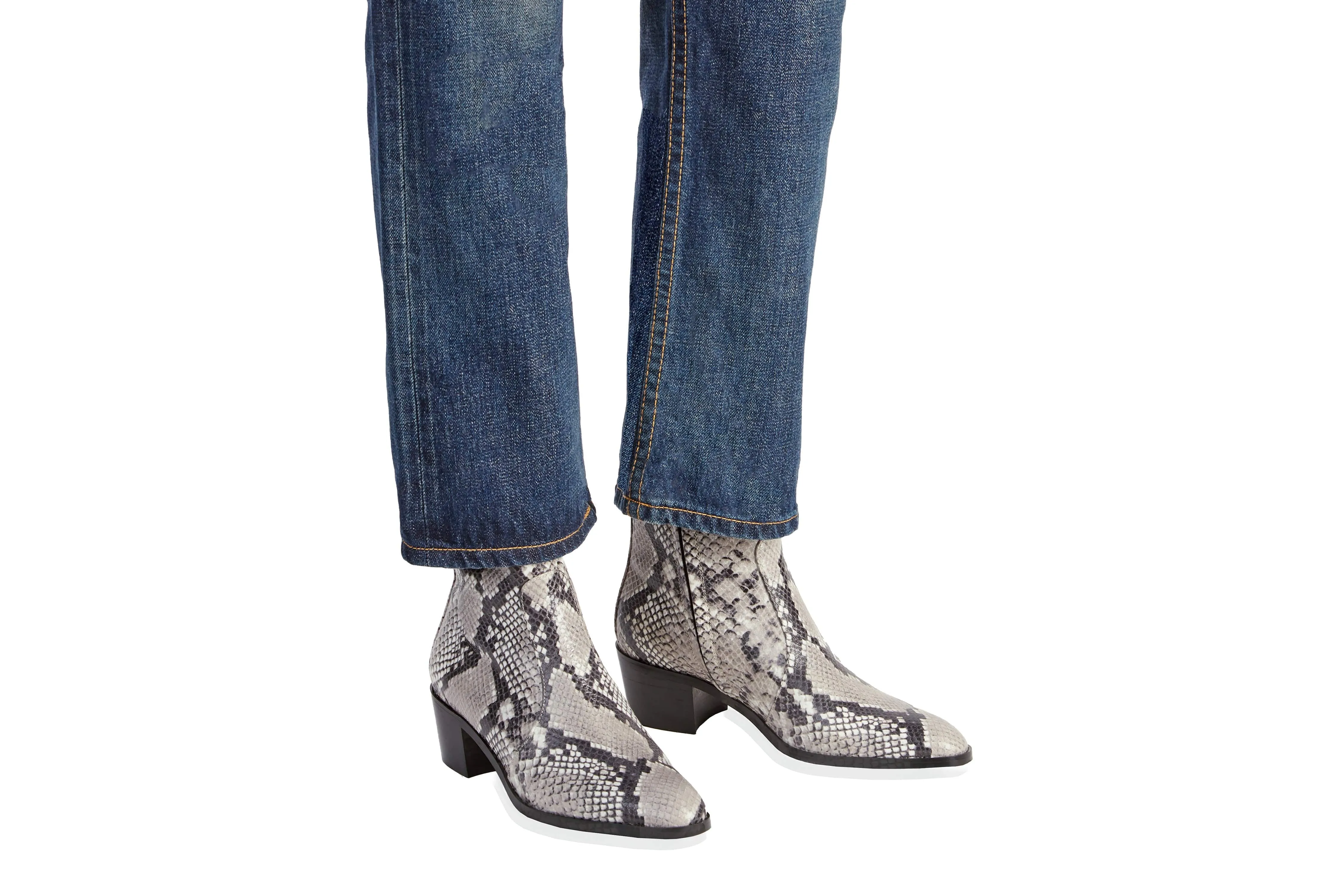Steffy Vegan Leather Low Heeled Vegan Boots | Python