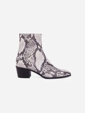 Steffy Vegan Leather Low Heeled Vegan Boots | Python