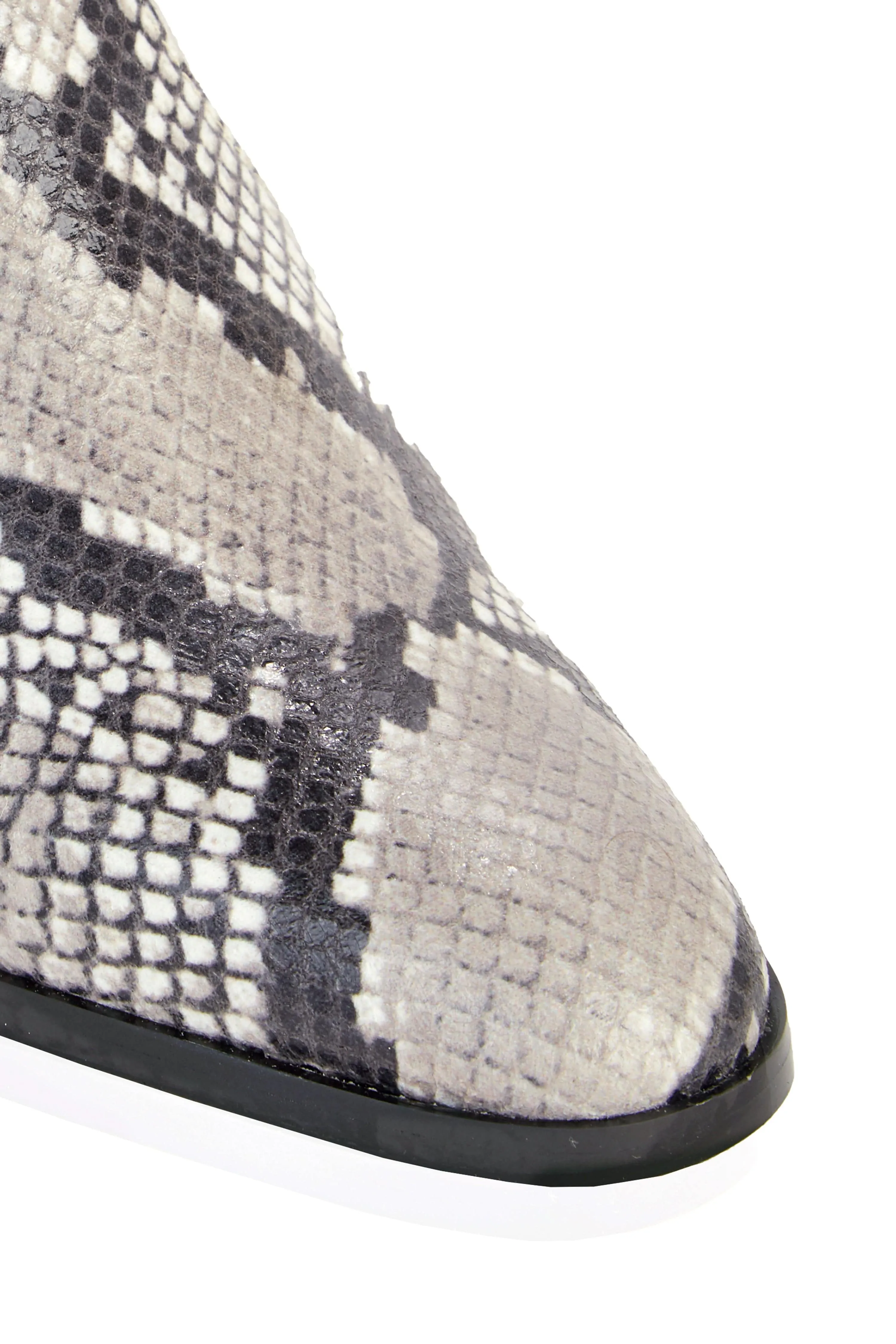 Steffy Vegan Leather Low Heeled Vegan Boots | Python