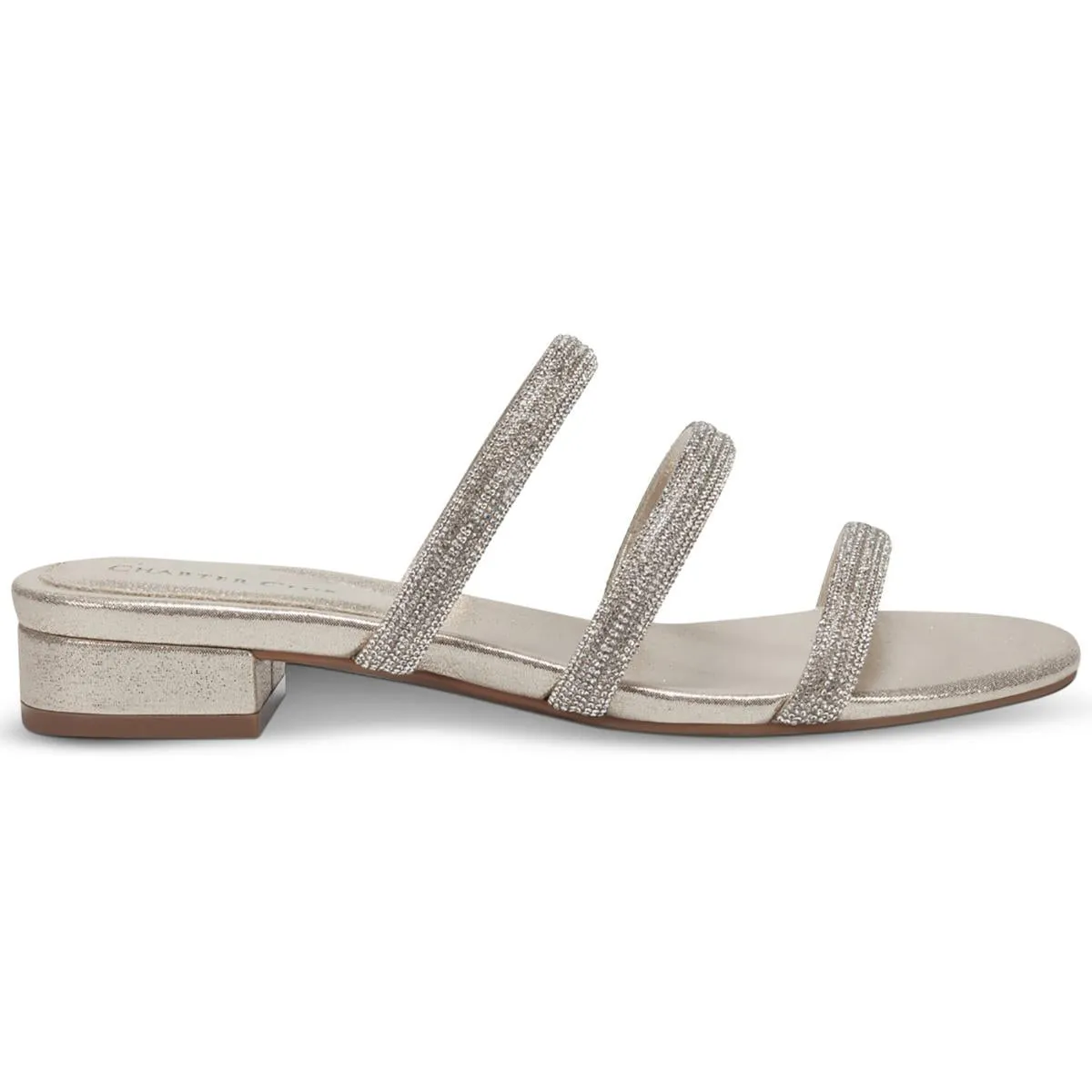 Sunnyy Womens Rhinestone Glitter Slide Sandals