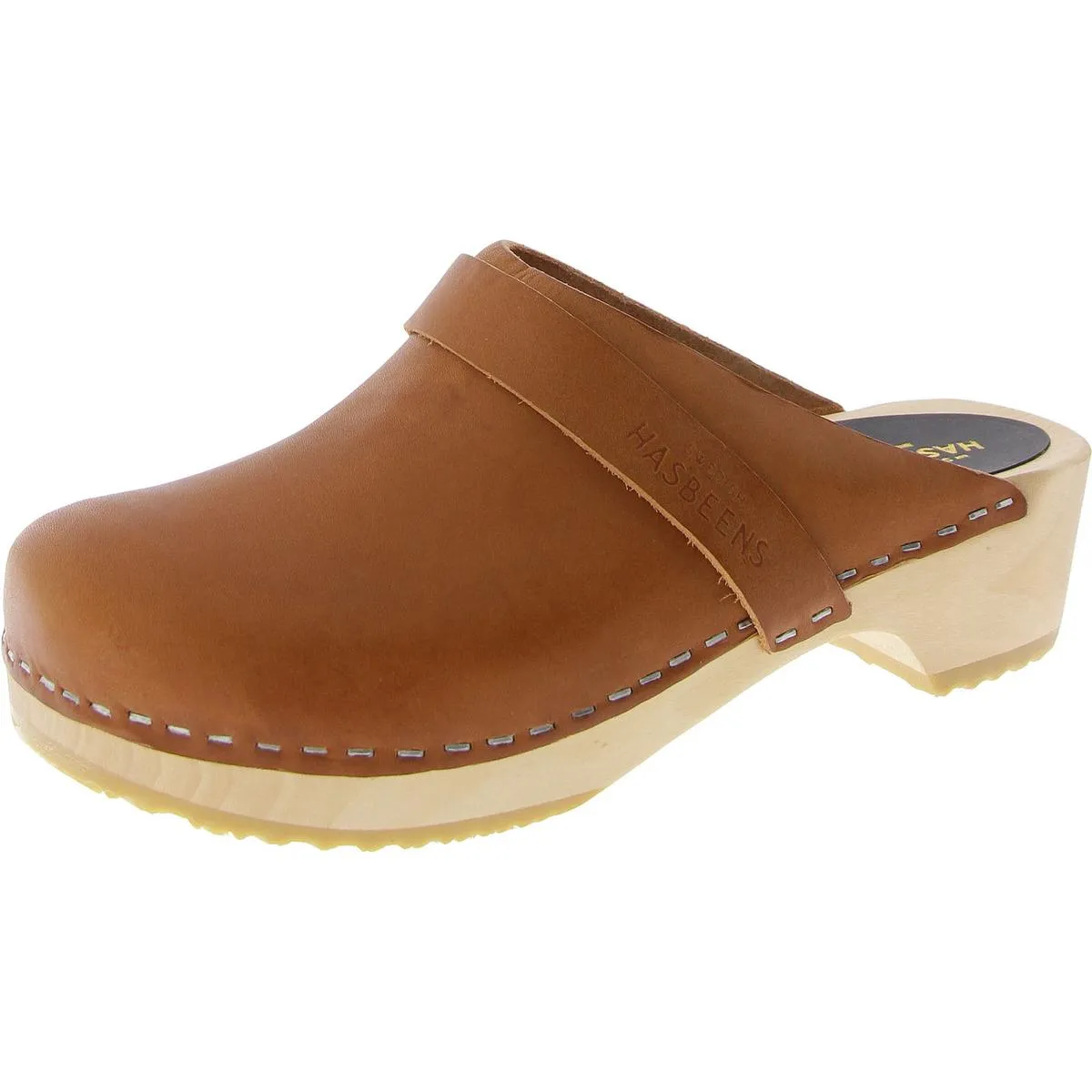 Swedish Husband Womens Leather Slip-On Clogs