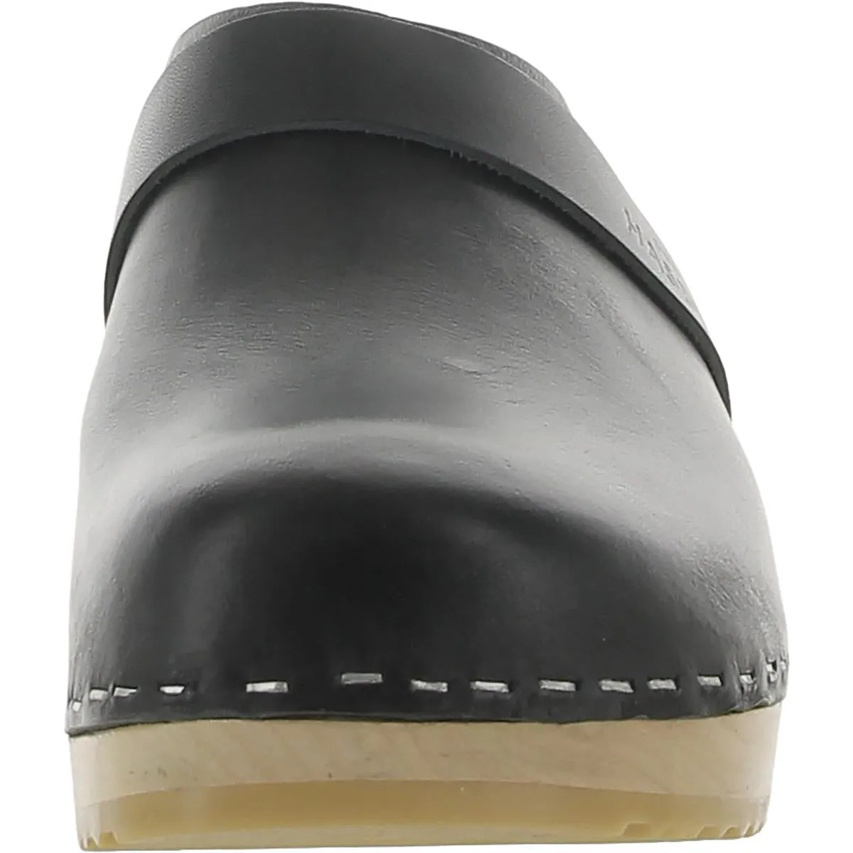 Swedish Husband Womens Leather Slip-On Clogs
