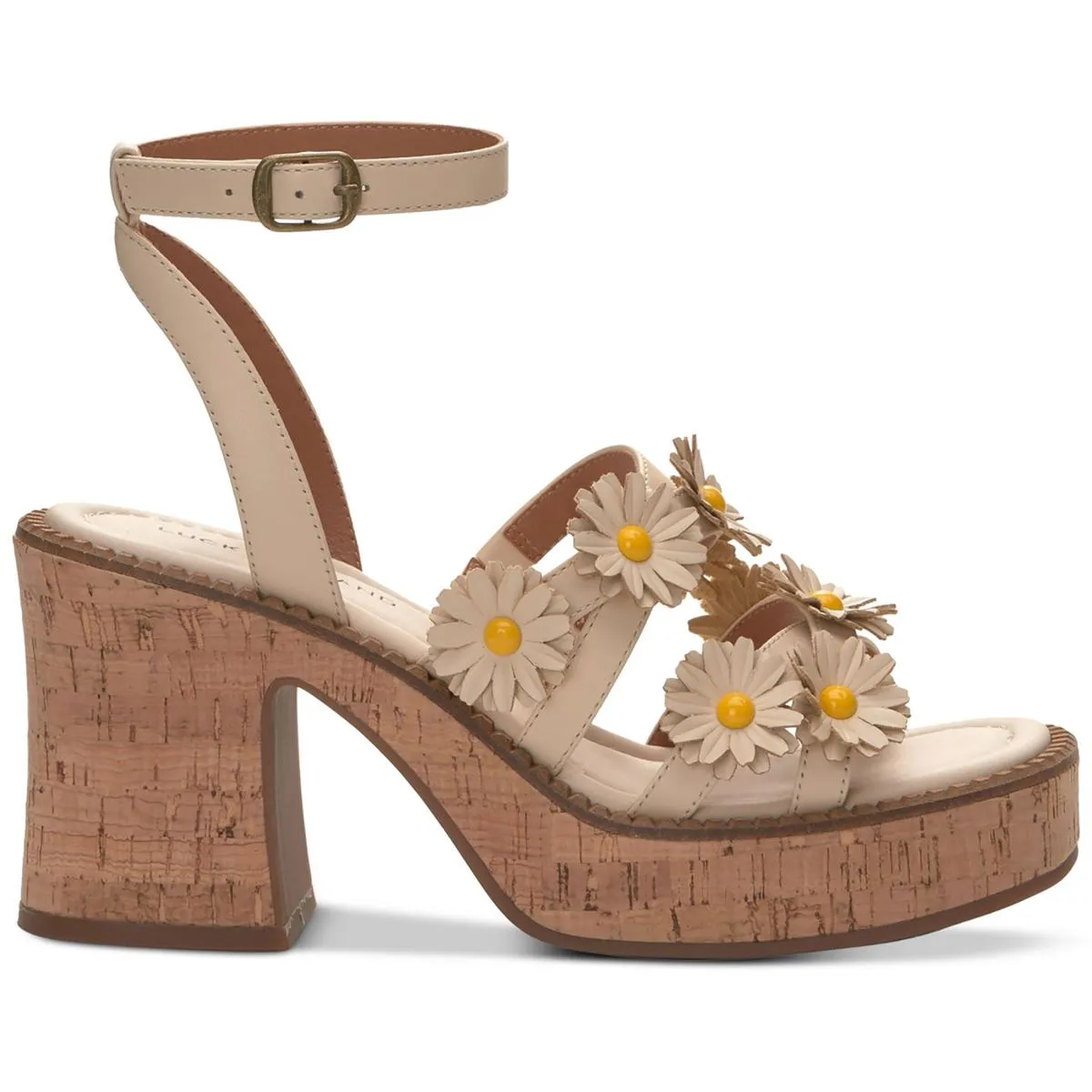 Taiza 2 Womens Leather Floral Slingback Sandals