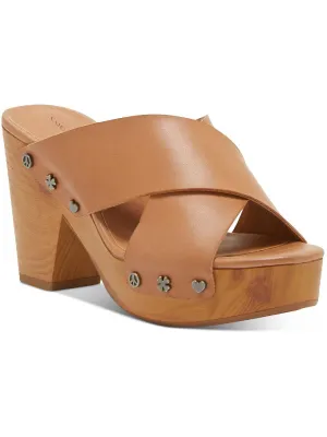 Takara Womens Leather Embellished Clogs