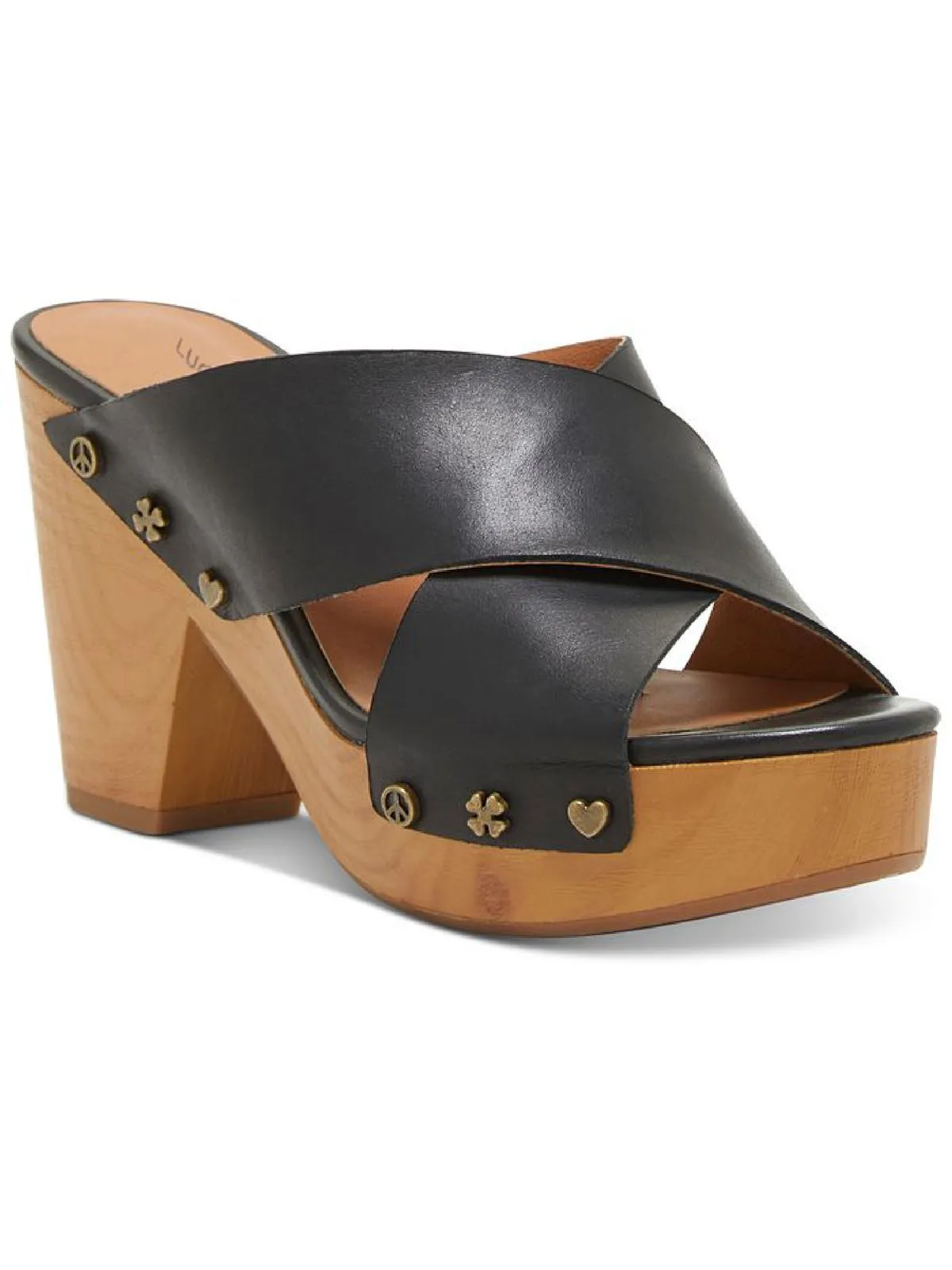 Takara Womens Leather Embellished Clogs