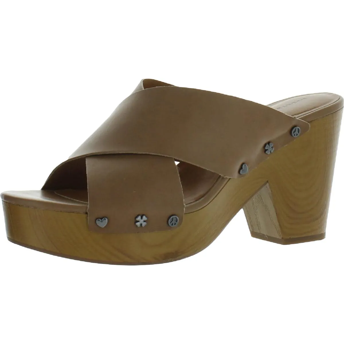 Takara Womens Leather Embellished Clogs