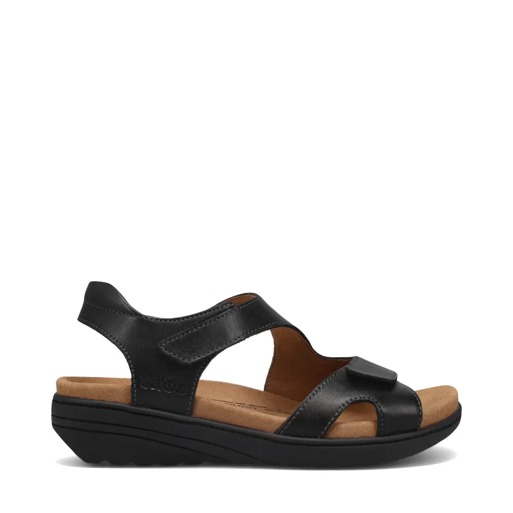 Taos Women's Serene Leather Sandal in Black