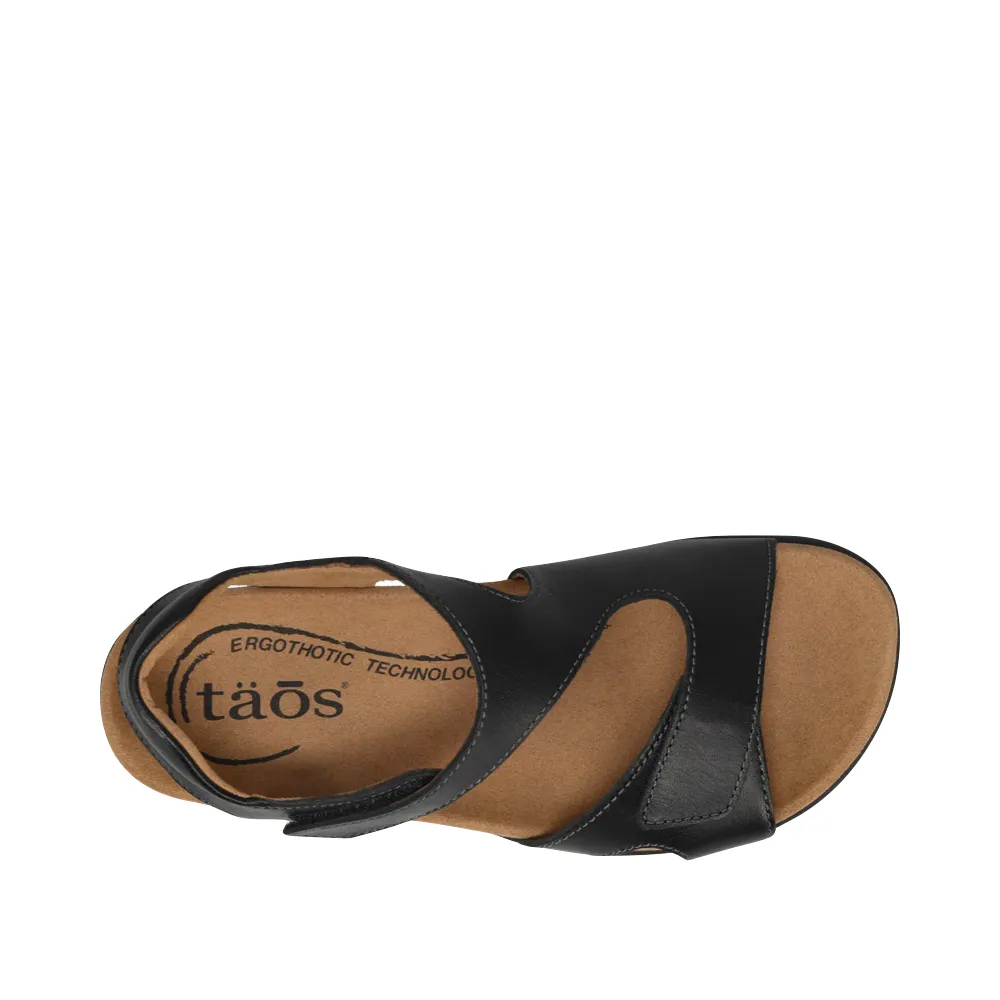 Taos Women's Serene Leather Sandal in Black